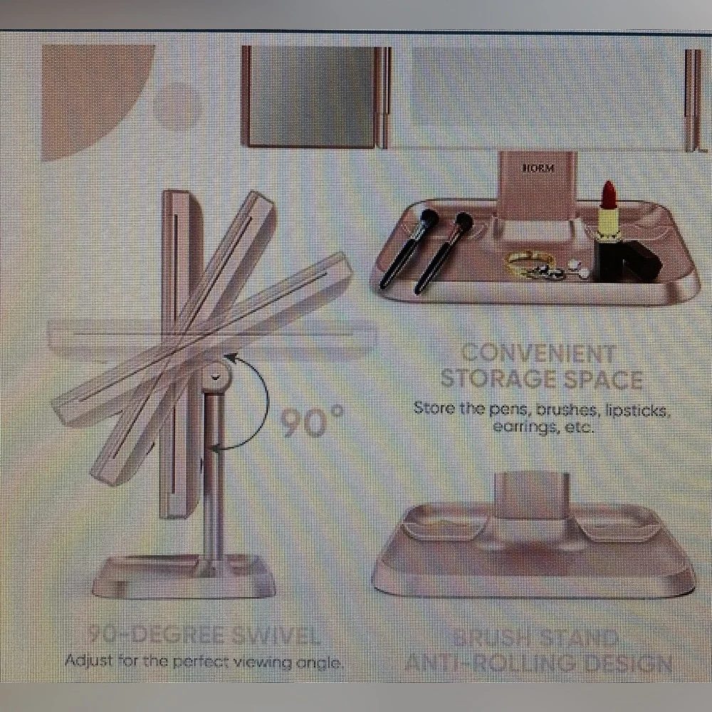 New in box HORM 3 color lighting make up mirror - Picture 6 of 6